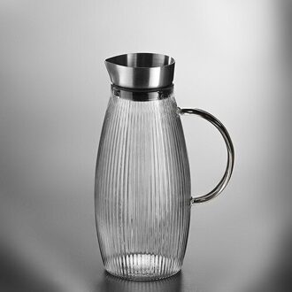 Glas Water Koeler Grote Capaciteit Explosieveilige Water Cooler Set Huishoudelijke Sap Pot Glas Pitcher Pitcher Glas transparant handvat