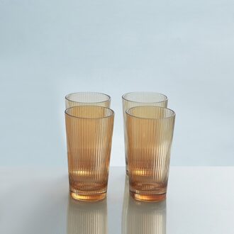 Glas Water Pitcher Cup Set Waterfles Nordic Keuken Sapkan Huishoudelijke Hittebestendige Waterkoker Grote Capaciteit Theepot Set Kopjes amber 4 cups