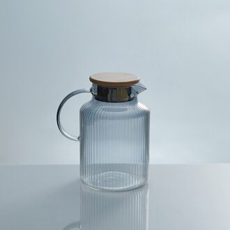 Glas Water Pitcher Cup Set Waterfles Nordic Keuken Sapkan Huishoudelijke Hittebestendige Waterkoker Grote Capaciteit Theepot Set Kopjes grijs 1 jug