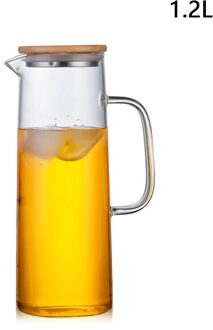 Glas Water Pot Koud Water Fles Handvat Waterkoker Transparant Hittebestendig Sap Theepot Pitcher Water Waterkoker 1.2L 1.5L