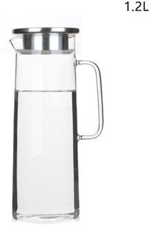 Glas Water Pot Koud Water Fles Handvat Waterkoker Transparant Hittebestendig Sap Theepot Pitcher Water Waterkoker 1.2L 1.5L