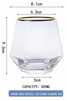 Glas Wijn Glazen Cocktail Bier Mok Geometrie Zeshoekige Gekleurde Crystal Cup Koffie Melk Sap Mok Herbruikbare Antislip Water cup Phnom Penh