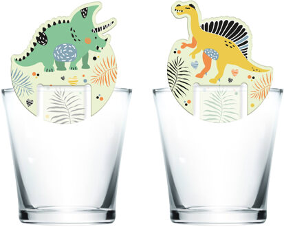 Glasdecoratie Dino Roar (6st) Multikleur - Print