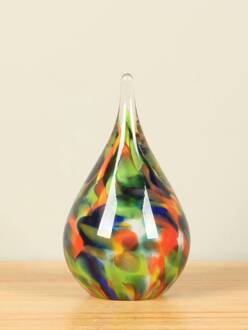 Glaskunst. Glassculptuur druppel multicolor, 15 cm