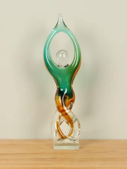 Glaskunst, Glassculptuur, Glasobject-NZS-382-10x9,5x39cm