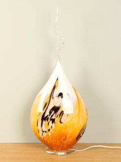 Glaskunst tafellamp, geel