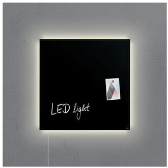Glasmagneetbord Sigel Artverum LED 480x480x15 zwart