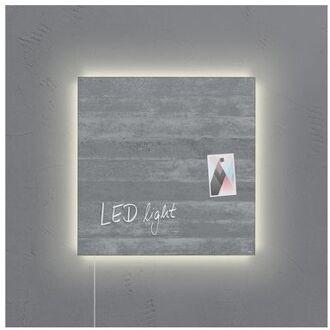 Glasmagneetbord Sigel Artverum LED light 480x480x15 betondesign