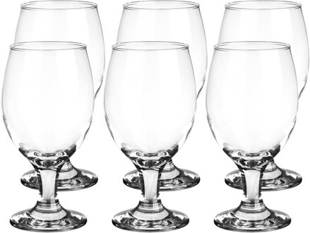 Glasmark Bierglazen - 12x - op voet - 360 ml - glas - speciaal bier - Bierglazen Transparant