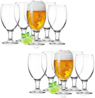 Glasmark Bierglazen - 12x - op voet - 500 ml - glas - speciaal bier - Bierglazen Transparant