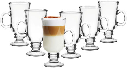 Glasmark Irish Coffee/koffie glazen Paris - transparant glas - 12x stuks - 200 ml - Koffie- en theeglazen