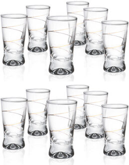 Glasmark Shotglaasjes - 24x - gold collection - 25 ml - glas - borrelglazen - Shotglazen Goudkleurig