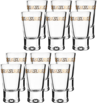 Glasmark Shotglaasjes - 24x - gold collection - 25 ml - glas - borrelglazen - Shotglazen Multikleur