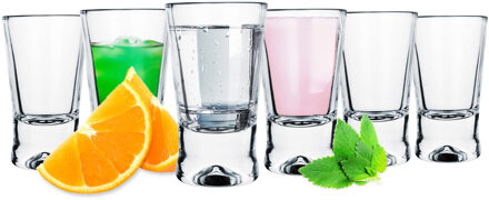 Glasmark Shotglaasjes/borrelglazen Krosno - transparant glas - 6x stuks - 25 ml - Drinkglazen