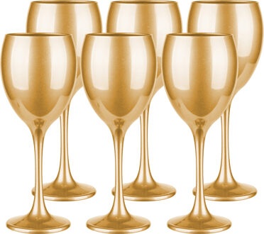 Glasmark Wijnglazen - 12x - Gold collection - 300 ml - glas - Wijnglazen Goudkleurig