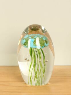 Glasobject kwal blauw/groen, 13 cm