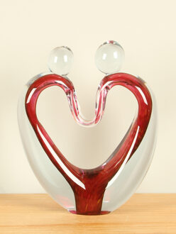 Glasobject Lovers roze/rood, 27 cm