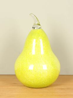 Glasobject Peer groen/zilver, 40 cm