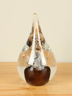 Glasobject Vulcano bruin, 13 cm