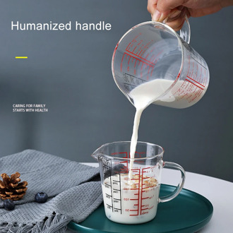 Glass Measuring Cup Jug Heat Resistant Glass Cup Measure Jug Creamer Scale Cup Glass Cup JS23