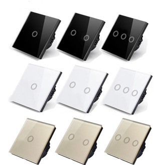Glass Panel Touch Switch EU Standard Light Switches 220V 1/2/3 Gang Smart Switch for Led Light