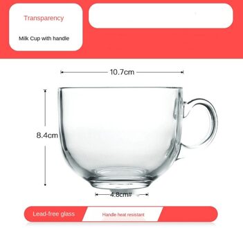 Glass Phnom Penh Oatmeal Breakfast Tempered Glass Milk Cup Breakfast Cup Oatmeal Cup Transparent Tea Cup Coffee Cup