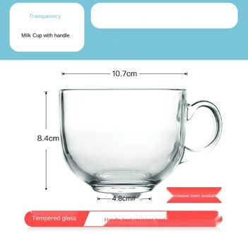 Glass Phnom Penh Oatmeal Breakfast Tempered Glass Milk Cup Breakfast Cup Oatmeal Cup Transparent Tea Cup Coffee Cup