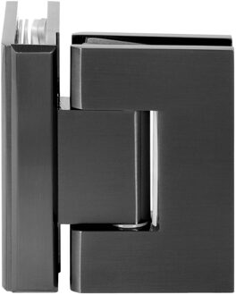 Glasscharnier 90 graden 2 stuks PVD gunmetal geborsteld Wit Chroom