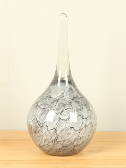 Glassculptuur druppel grijs, 30 cm