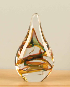 Glassculptuur druppel Marseille 25 cm.