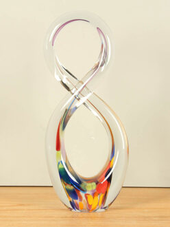 Glassculptuur Infinity Yellow, 39 cm