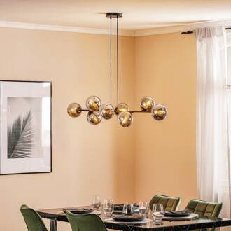 Glassy hanglamp, 8-lamps, zwart, grafiet, glas, E14