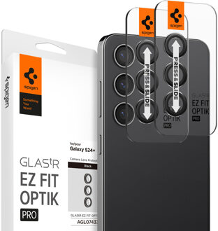GLAStR EZ Fit Optik Pro Camera Protector 2 Pack voor de Samsung Galaxy S24 Plus - Black Zwart