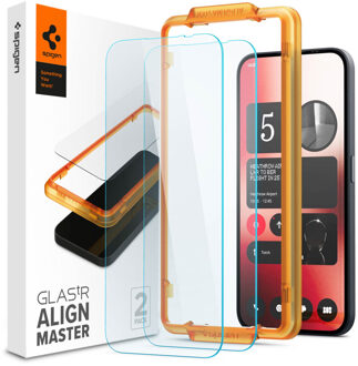 GLAStR EZ Fit Screenprotector 2 Pack + Applicator voor de Nothing Phone (2a) / (2a) Plus Transparant