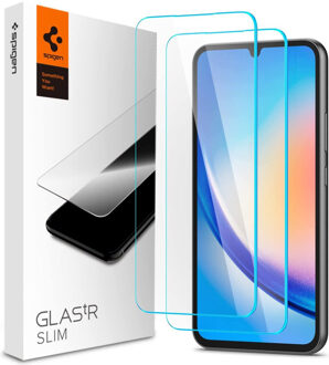 GLAStR Slim Screenprotector + Applicator 2-pack voor de Samsung Galaxy A34 (5G) Transparant