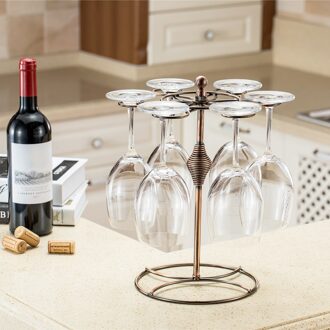 Glaswerk Opslag Rack Wijnglas Bekerhouder 6 Haken Creatieve Metalen Wijn Glas Rack Keuken Bar Cup Opknoping Houder Bar accessoire