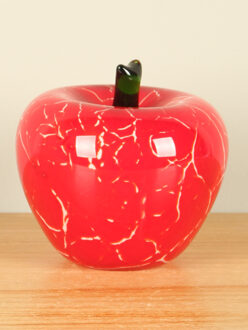 Glazen appel rood/wit Ø 13 cm