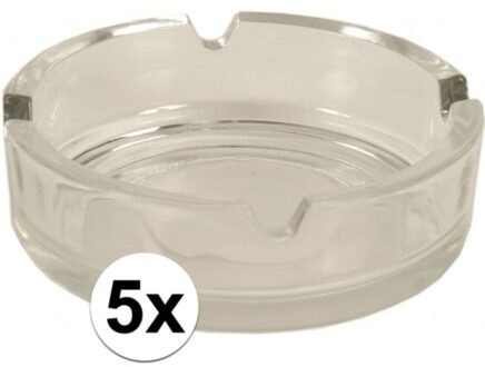Glazen asbak basic model - 5x -Dia 11 cm - Action products