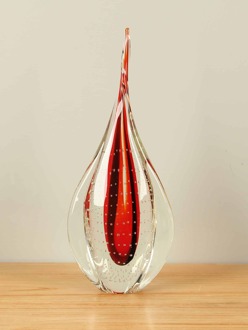 Glazen beeld rood/zwart, 40 cm 1420