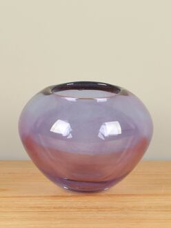 Glazen bol vaas lila, 15 cm, A009