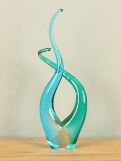 Glazen decoratie aqua, 40 cm, B008. Glazen beeld, Glassculptuur, Glaskunst