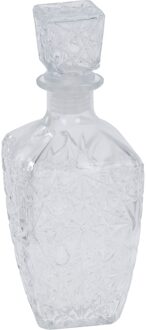 Glazen decoratie fles/karaf 900 ml/9,5 x 25 cm voor water of likeuren - Whiskeykaraffen Transparant