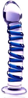 Glazen Dildo H5124 Transparant / Blauw