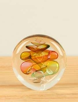 Glazen disk kleurrijk