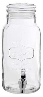 Glazen drank dispenser van 3,75 liter - Drank dispensers met tapkraantje - glas/metaal