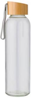 Glazen drinkfles met bamboe dop