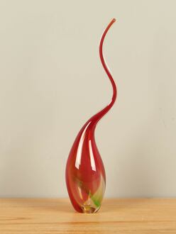 Glazen druppel rood/groen, 39 cm, B014