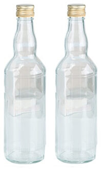 Glazen fles met schroefdop van 500 ml - 2x - Weckflessen - Waterflessen - Olie flessen