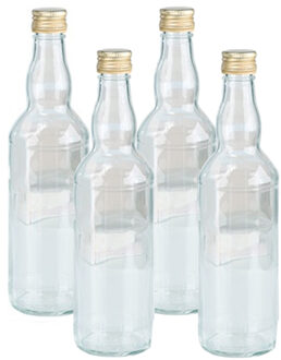 Glazen fles met schroefdop van 500 ml - 4x - Weckflessen - Waterflessen - Olie flessen