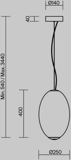 glazen hanglamp Bruma, chroom/wit, hoogte 40 cm chroom, wit